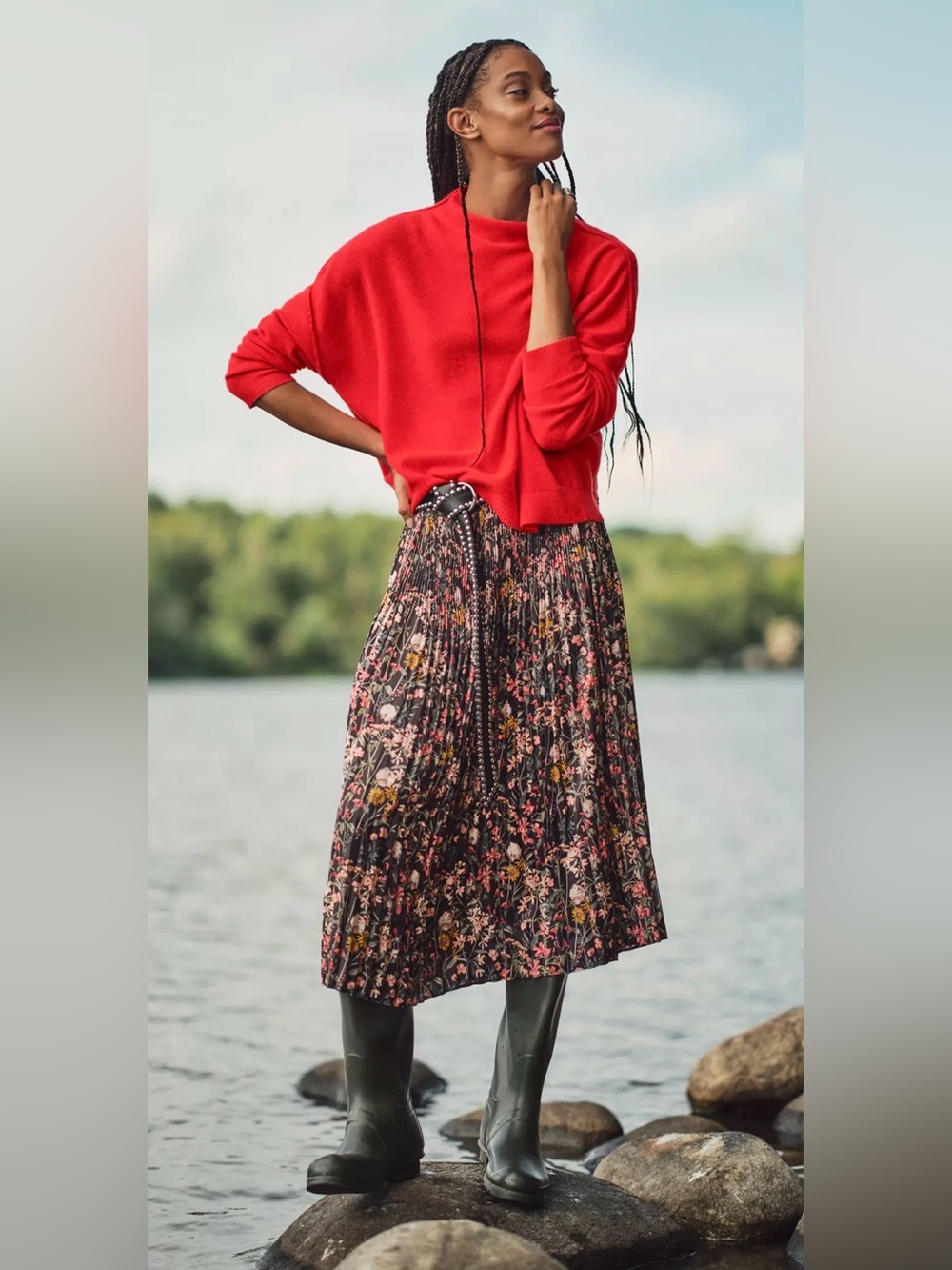 NWT Scotch & Soda $158 FLORAL Printed Midi-Length Skirt XS - Picture 4 of 14